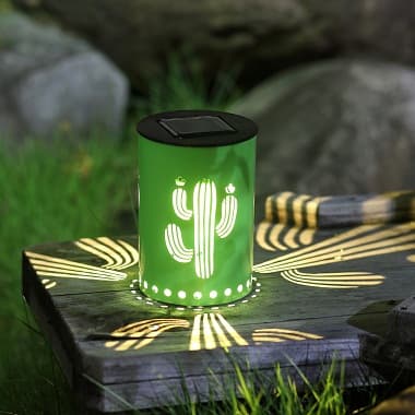 Solar Lantern Cactus Pattern