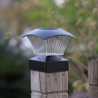 solar post cap light plastic black 380x380